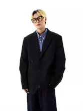 J LONE ヴィンテージ風シンプルカジュアルジャケット【ユニセックス・ゆったりシルエット】