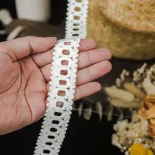 2.5cm幅 ミルクシルク編みレーストリム【DIY手作り衣類・カーテン・ソファ装飾用】
