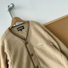 秋冬用 羊羔毛オープンカーディガン【シンプル・フィット・短丈】