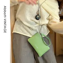 ヴィンテージ風 牛革製 ハンドバッグ【シンプルデザイン・携帯電話用】