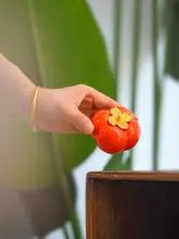 陶器製 柿デザインの車用飾り【高級感・景徳鎮製】