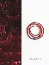 天然石榴石の多宝手串カップルネックレス【オリジナルデザイン】（セットアップ対応）