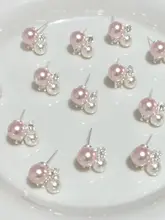フレンチロマンティック ピンクパール風ピアス【シンプルで優雅なデザイン】