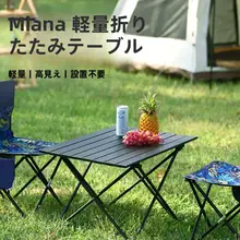 アウトドア折りたたみテーブル【カーボンスチール製・携帯用・キャンプ・バーベキュー・ピクニック用】