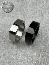 シンプルなスクエアデザインのチタン鋼リング【メンズ・ヒップホップ・スタイリッシュ・ブラック/スチールカラー】