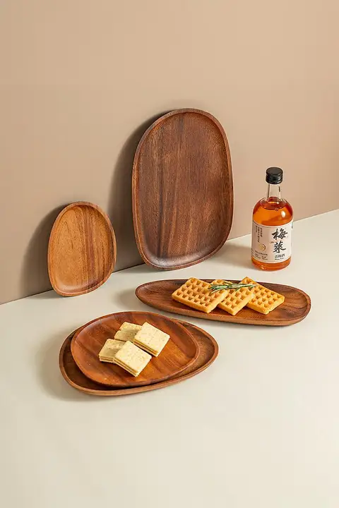 トレイ プレート アカシア材 木製 ティータイム 茶器用 コーヒー ナッツ皿 「onlycook」