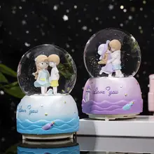 クリスタルボール カップル 女の子へのプレゼント 誕生日ギフト ミュージックボックス 家庭用 デスクトップ装飾 クリエイティブ