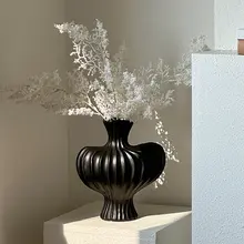 レトロな陶器製花瓶【侘び寂びスタイル・造花用・インテリア装飾】