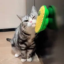 壁に取り付け可能な猫のかゆみ解消器【マッサージブラシ・キャットニップ付き・多機能】