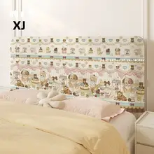 かわいいガーリー風ベッドヘッドカバー【全周リブ・防塵・汎用タイプ】