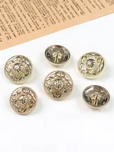レトロ風 薄型金属ボタン【丸型・布製・アウターや衣類に最適】