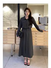 気品ある二重構造のシャツワンピース【軽やかでスタイルアップ効果】（セットアップ対応）