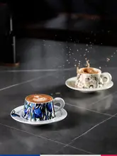 おしゃれなデザインの陶器製カフェカップ【ラテアート・アフタヌーンティー用】