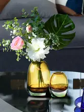 モダンデザインのガラス水栽培花瓶セット【インテリア・リビング用・小花瓶付き】