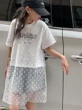 おしゃれな花柄デザインの女児用夏用半袖Tシャツ【ゆったりフィット・二重仕立て・子供用】（セットアップ対応）