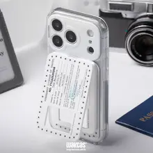 マグネット式   スマホスタンド ミニミラー付き カード収納 旅行用 ユニーク 遊び心