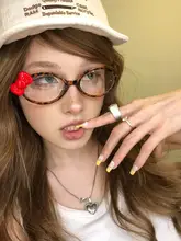 レトロ風 バタフライデザインのハーフフレームメガネ【鼈甲風・レッド・女性用】