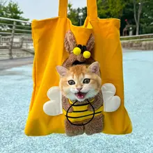 お出かけ用キャットバッグ【大容量・斜め掛け・小型犬・ウサギ対応】