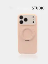 夏にぴったりなバイカラーの液体シリコン製iPhone用ケース【360°回転スタンド付き・強化保護・大きなウィンドウデザイン】