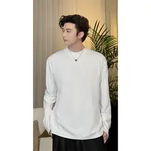 長袖Tシャツ 日常使用に適した 無地 ゆったりとした 肌触りが良い 柔らかい