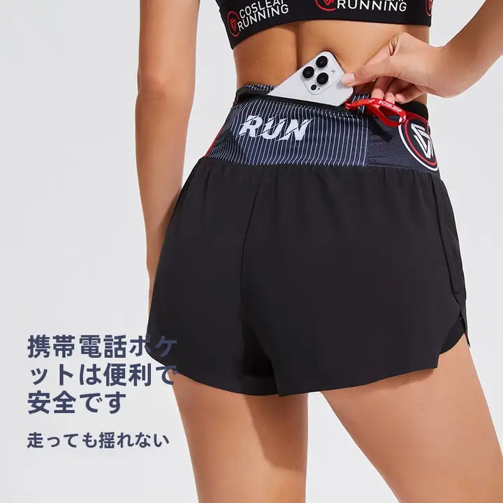 科里芙 レディース 透湿ストレッチショートパンツ【防光・ヨガ・3分丈・フィットネス用】