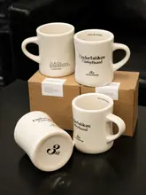 Underbroken(UDBK) 限定デザインの腰細マグカップ【レトロスタイル・陶器製】