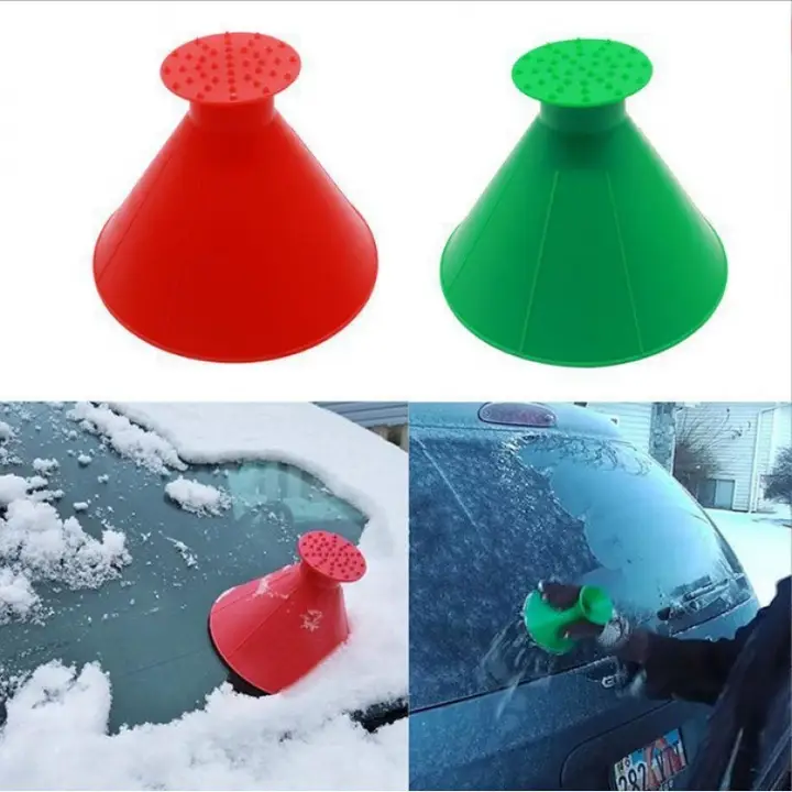 多機能自動車用除雪器【ガラス解氷・雪かき・オイル漏斗付き】