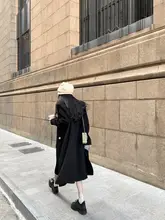 冬用ダブルブレストロングコート【手作り・ウール混・両面ニット・女性用】