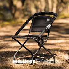 WELLHIKE アウトドア折りたたみ椅子【ダブルサイド・コーデュラ・高低調節可能・キャンプ・フィッシング用】