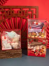 スノーフレークケーキ ヌガー ナツメデーツ トフィークッキー 手提げボックス プラスチックボックス
