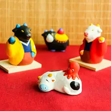手作り陶器の富士山ダルマ置物【開運・インテリア用・創作工芸品】