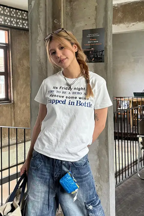 半袖 レディース Tシャツ 夏 シーン 日常リラックス ラウンドネック アルファベットプリント