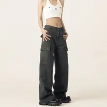 PEACEMARKET ウォッシュ加工のカジュアルパンツ【女性用・ストリート系・クリーンフィット・工装スタイル】