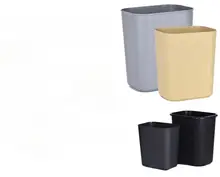 防炎プラスチック製ごみ箱【小型・長方形・ホテル用・オフィス・トイレ用】