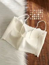 夏用レース細ストラップインナー【背中美ライン・ブラ無し・防透け】