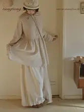春季用 文芸風プリーツワイドレッグパンツ【女性用・ゆったり・スリム効果】（セットアップ対応）