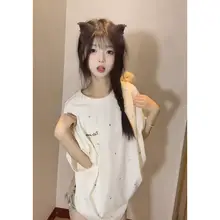 可愛らしさ満点の小熊プリント半袖Tシャツ【Pure Cotton・学院スタイル・夏用】