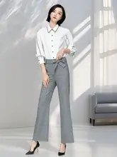 高身長女性用 パンツ ロング ゆったり チェック柄 イギリス風 ハイウエスト レトロ ストレートパンツ