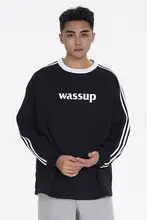 スウェット ユニセックス クルーネック 長袖 ロゴ ヘビーオンス アメカジ ヴィンテージ ストリート 春秋「WASSUP」