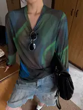 春夏用 タイダイ柄のデザイン 長袖Tシャツ【アイスシルク・メッシュ生地・UVカット】