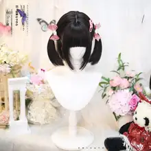 可愛い日系ロリータ風ウィッグ【前髪あり・内巻き・フルヘッド・自然な短髪】