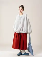 デザイン性に優れた ゆったりとした長袖シャツ【素白・肌理・灯籠袖】