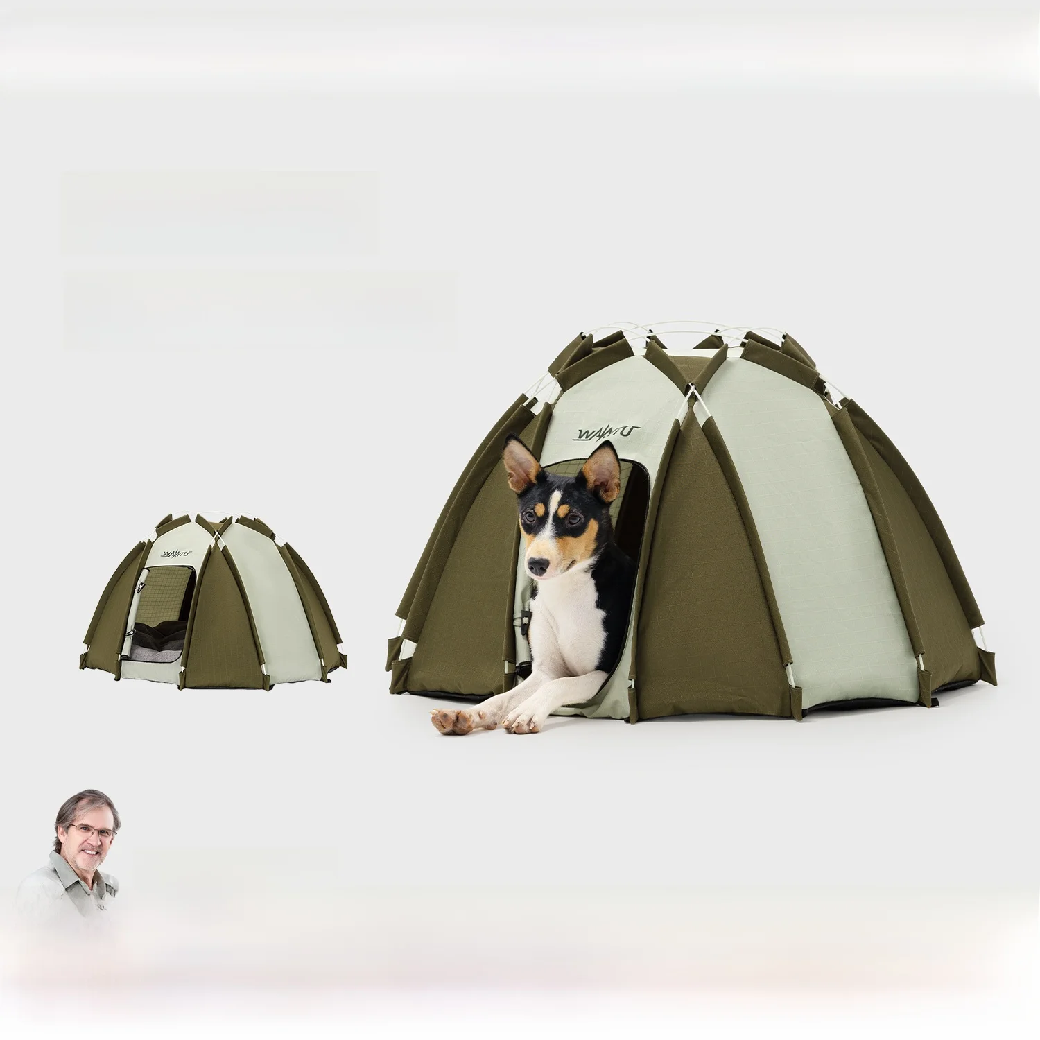 キャンプ用大型犬向けアウトドアテント：折りたたみ式半密閉設計の実用性と安全性