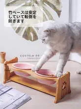 猫用ボウル ダブルボウル ペット 猫用 食器 陶器 転倒防止 傾斜口