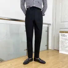 スラックス メンズ ビジネスカジュアル 無地  drape フィット スリム 英国 スタイル
