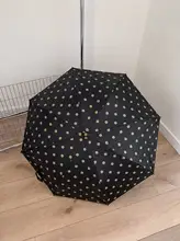 黒白ドットデザインの折りたたみ傘【レトロスタイル・日傘・雨傘対応・高品質】