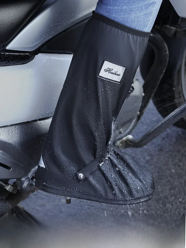 防水雨靴 メンズ用【滑り止め・厚手・耐磨耗・ハイカット・バイク用】