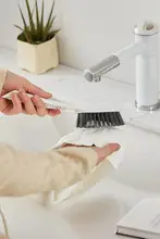 家庭用ソフトブラシ【靴洗い・傷をつけない・ロングハンドル】