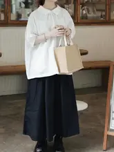 シンプルで可愛いブラックのフレアスカート【夏用・レトロ・女性用・フルレングス】