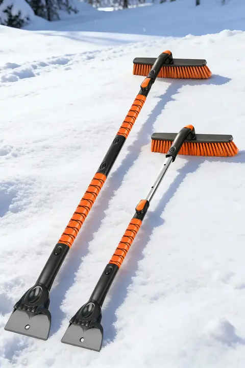 雪かき用スノーシャベル【車両用・ガラス窓の霜取りに最適・車を傷めないデザイン】